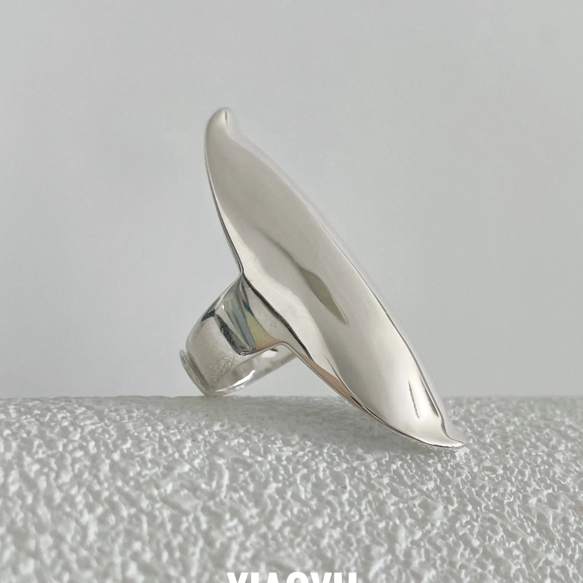 925 Sterling Silver Rings For Women Geometric Fine Jewelry Finger Adjustable Simple Smooth Oval Ring For Party Birthday Gift