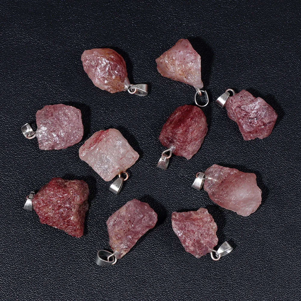 5pcs/lot Natural Stone Pendant Irregular Rough Quartz Crystal Energy Charms For Jewery Making Earrings Necklace DIY Accessories