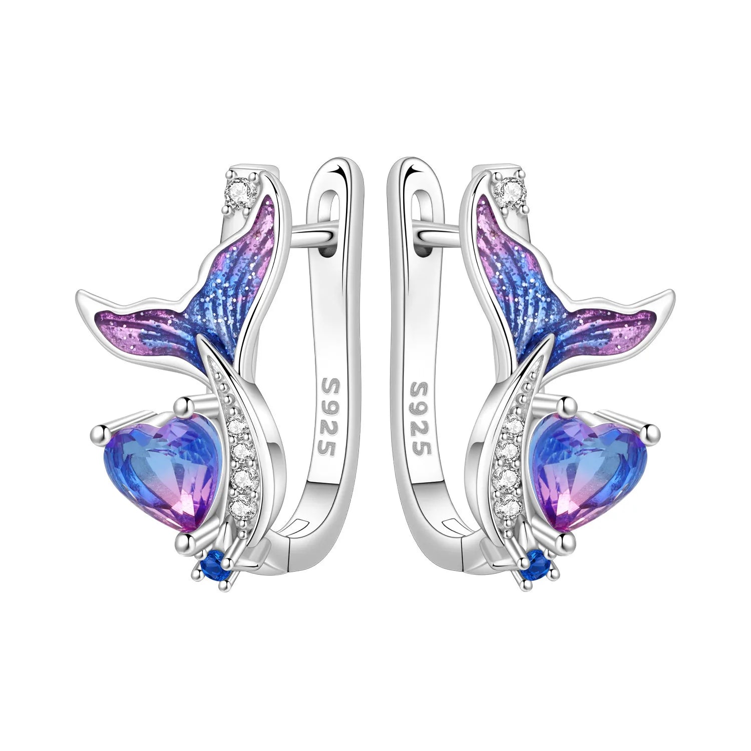 PANPOKI 925 Sterling Silver Blue Green Parrot Bird Drop Earrings Women Earrings Charm Fashion Versatile Party Jewelry Gifts