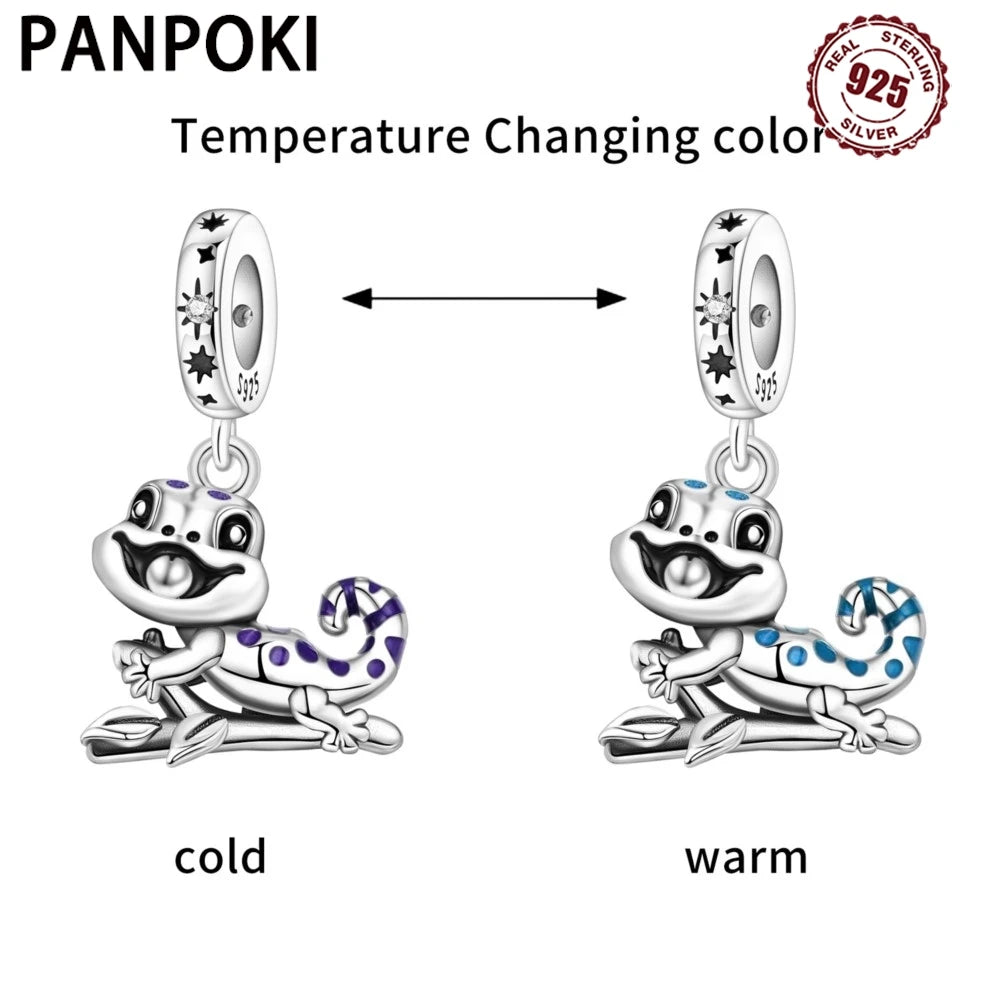 PANPOKI 925 Sterling Silver Variable Temperature Animal Beads Original Pendants Bracelet Charm Jewelry Party DIY Trendy Gifts