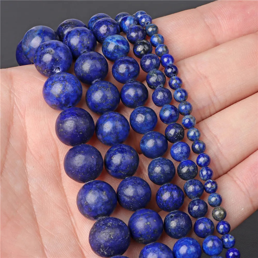 45 Styles Natural Lapis Lazuli Beads Blue Round Rondelle Faceted Loose Spacer Stone Bead For Jewelry Making Accessories Supplies
