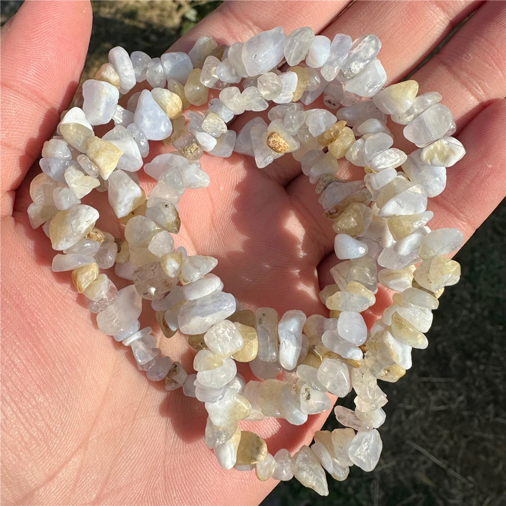 5-8mm Natural Blue Moonstone Beads White Cat Eye Crystals Opal Stone Loose Bead For Jewelry Making DIY Necklace Bracelet Rings