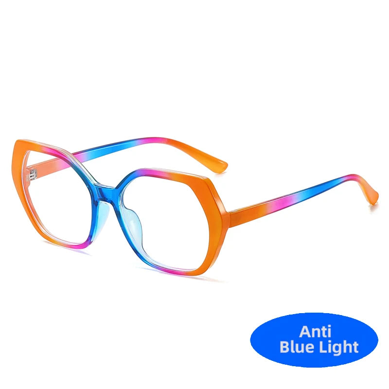 New TR90 Vintage Anti Blue Light Optical Polygon Sexy Ladies Glasses Women Luxury Brand Designer Trend Myopia Eyewear Frame Lady