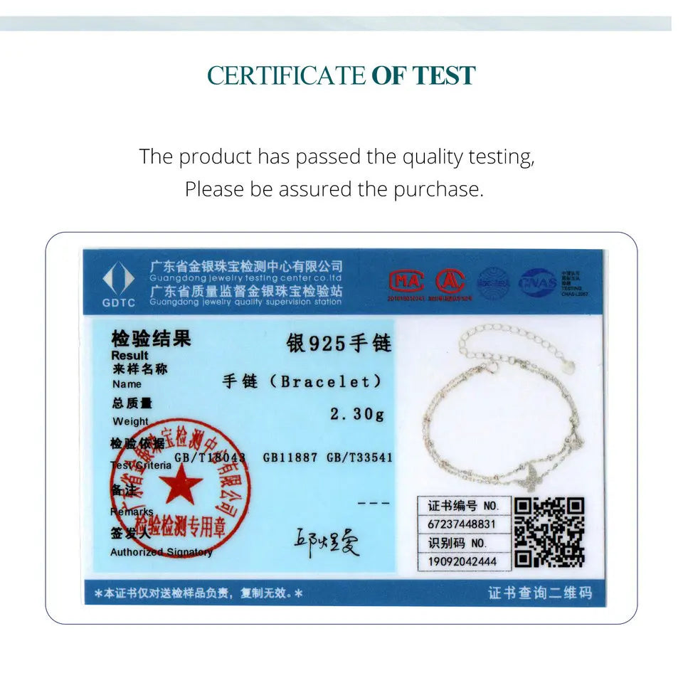 BAMOER Doppellagiges Schmetterlingsarmband aus 925er Sterlingsilber, verstellbar, mit Zirkonia-Perlen besetzt, zartes Geschenk für Damen