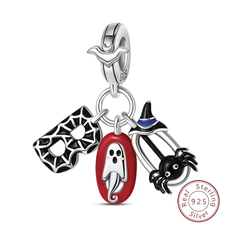 Halloween 925 Sterling Silver Design Charms Beads Pendants Suitable for Original Bracelet DIY Exquisite Making Jewelry