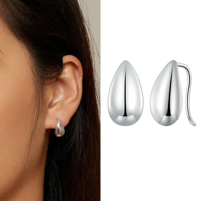 WOSTU Water Drop Pendant Neckalce 925 Sterling Silver Metal Glossy Waterproof Choker Necklace Wedding Engagement Jewelry Gift