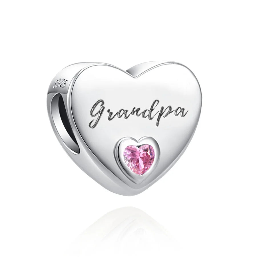 2025 Europe NEW 925 Sterling Silver Family Charm Dangle Pendant Bead Fit Women Original Bracelet Jewelry For Gift Mom Brother