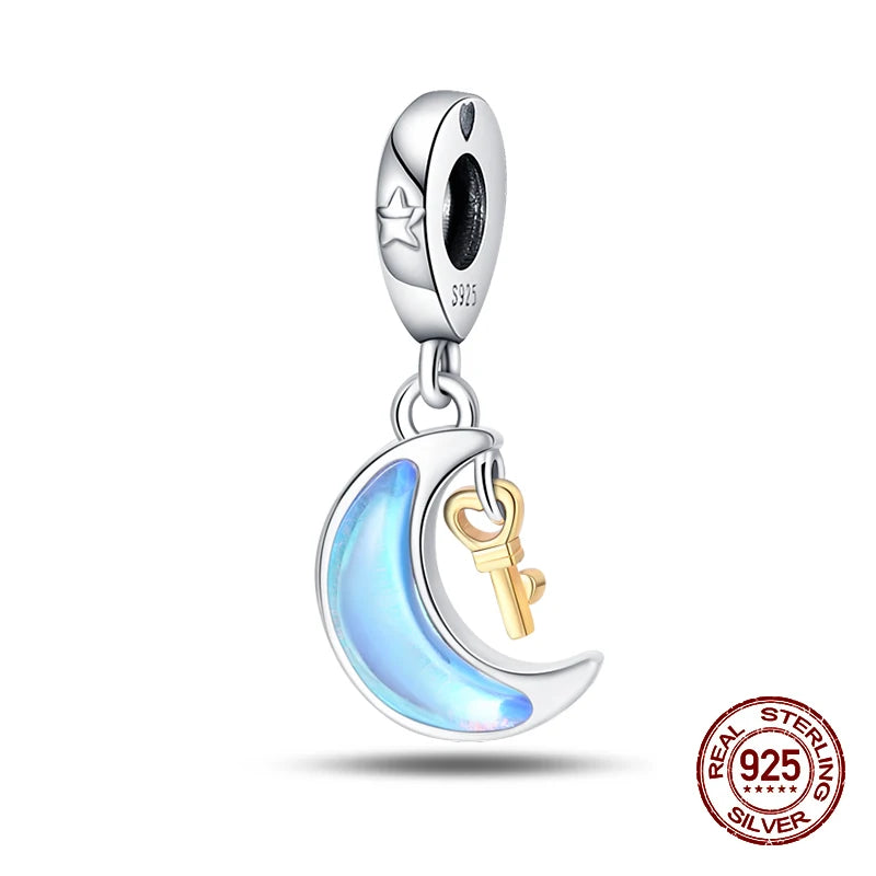 Magical 100% 925 Sterling Silver Glass Flower Butterfly Charms Beads Fit 3mm 925 Original Bracelets DIY Party Jewelry Gifts