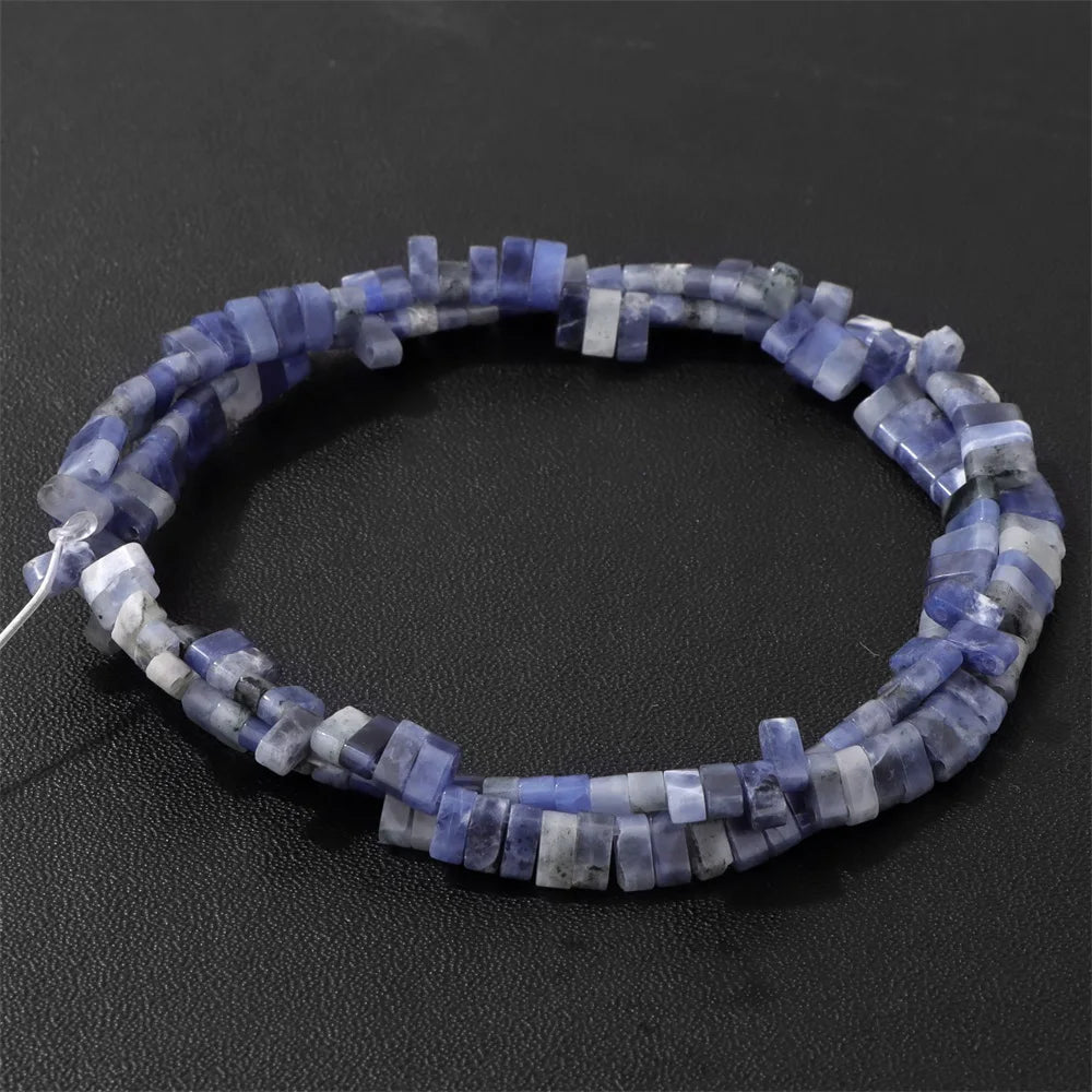 2x5mm Natural Two Hole Stone Bead Rectangle Tiger Eye Quartz Amazonite Loose Spacer Beads For Jewelry Making Bracelet Handmade