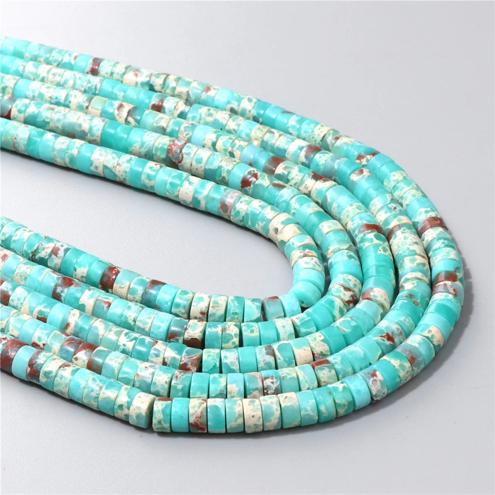 Natural Flat Round Disc Beads 6x3mm Sea Sediment Amethysts Rondelle Spacer Stone Bead For Jewelry Making DIY Bracelet Earrings