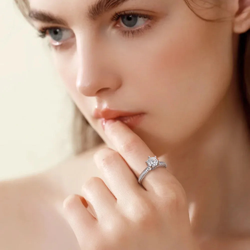 Serenity 1/3/5ct D Color Moissanite Rings For Women Anniversary Gift  100% S925 Sterling Silver Eternity Ring Wedding Bridal GRA