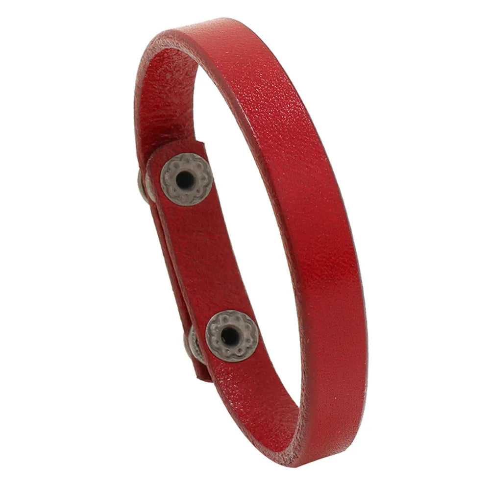 Bracelet MKENDN vintage fait main en cuir véritable avec fermoir de sécurité, style punk, pour homme et femme, bijou de couple à offrir