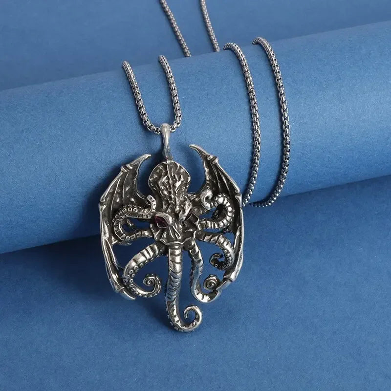 Retro Neptune Poseidon Trident Necklace Ukraine National Emblem Pendant Men\\\\\\'s Fashion Cool Trendy Jewelry Accessories