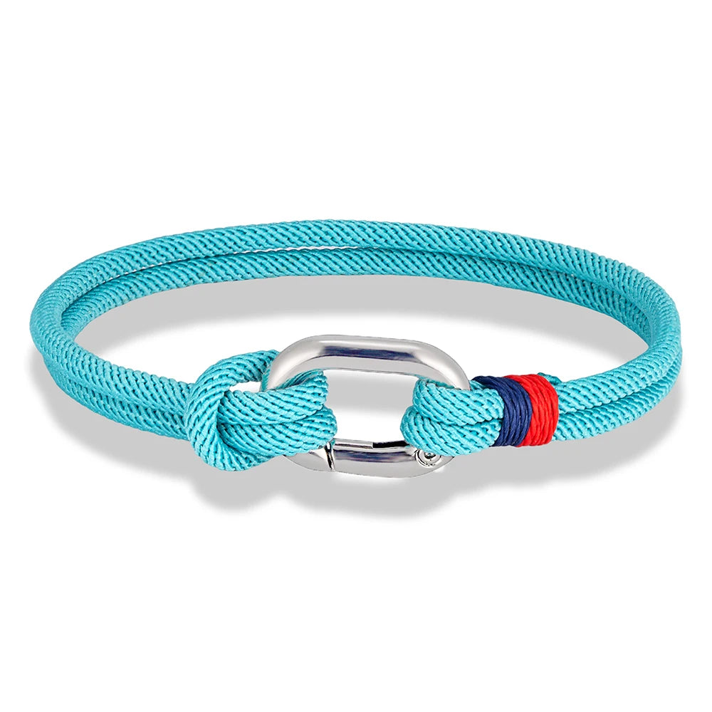MKENDN New Nautical Mens Thin Rope Bracelet With Oval Circle Spring Clasp For Surfer Beach Jewelry Gifts - Madeinsea©