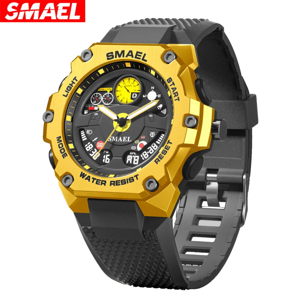 SMAEL 8092 Electronic Quartz Watch Students Multifunction Waterproof Luminous Alarm Clock Calendar Outdoor Sport Watches for Man
