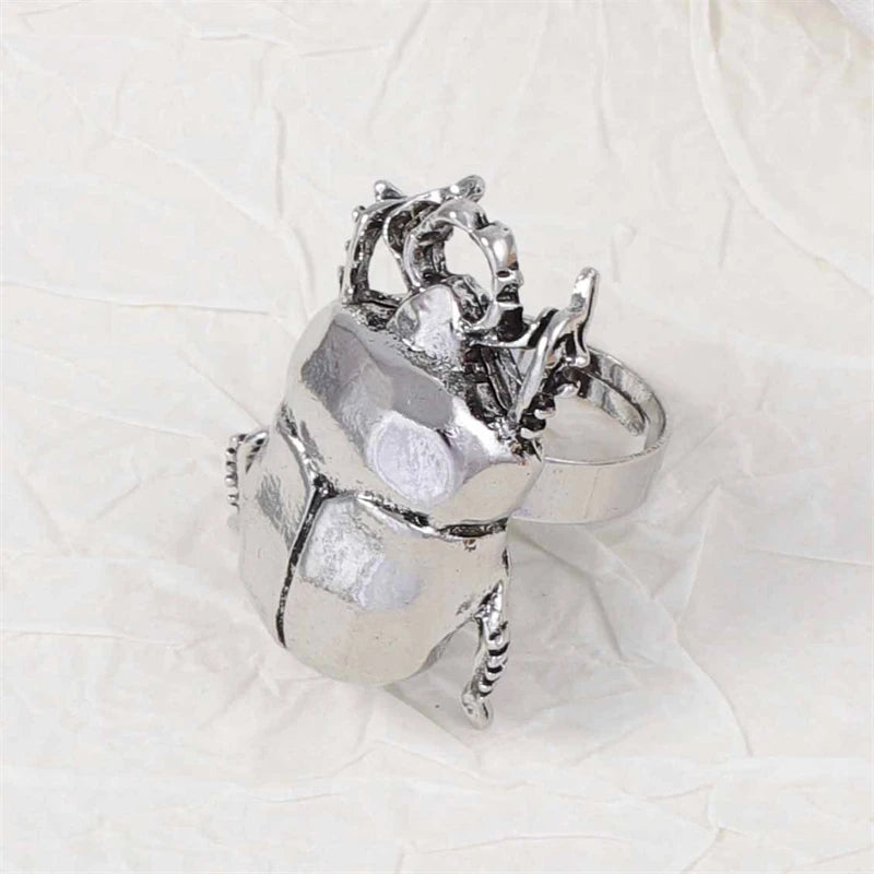 Retro Insect Opening Ring For Women Animal Beetle Cicada Punk Hip-hop Adjustable Finger Ring Trend Daily Party Jewelry Accessory - Madeinsea©
