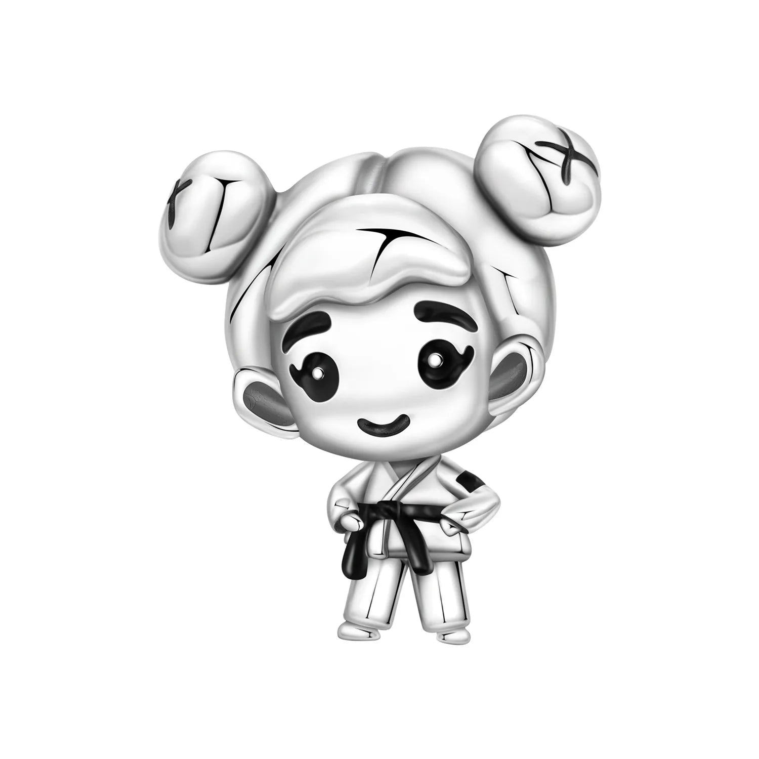 PANPOKI 925 Sterling Silver Cartoon Girl Model Beads Original Pendants Bracelet Charm Jewelry Party DIY Trendy Gifts