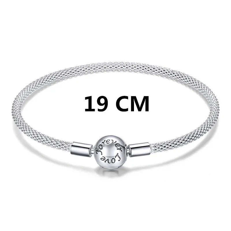 BISAER Bracelet en argent sterling 925 massif, maille serpent, zircon, bracelet et jonc avec breloque œil de démon bleu, tailles 17 à 21