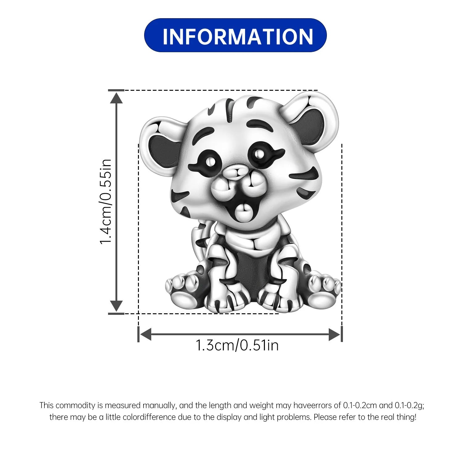 PANPOKI 925 Sterling Silver Tiger Animal Guardian Beads Original Pendants Bracelet Charm Jewelry Party DIY Trendy Gifts