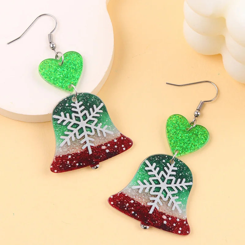 Creative Santa Claus Snowman Embrace Earrings for Women Wear Scarf Snowman Snowflake Pant Shape Pendant Earring Christmas Gifts