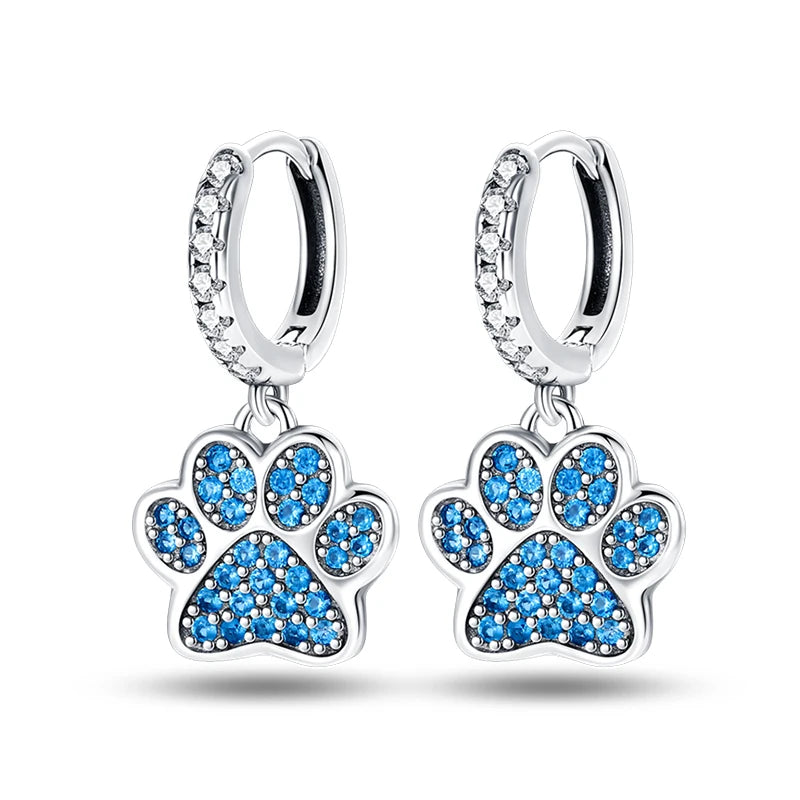 Fashion 925 Silver Earring Blue Zircon Star Moon Butterfly Irregularity Earrings For Woman Fine Engagement Birthday Jewelry Gift