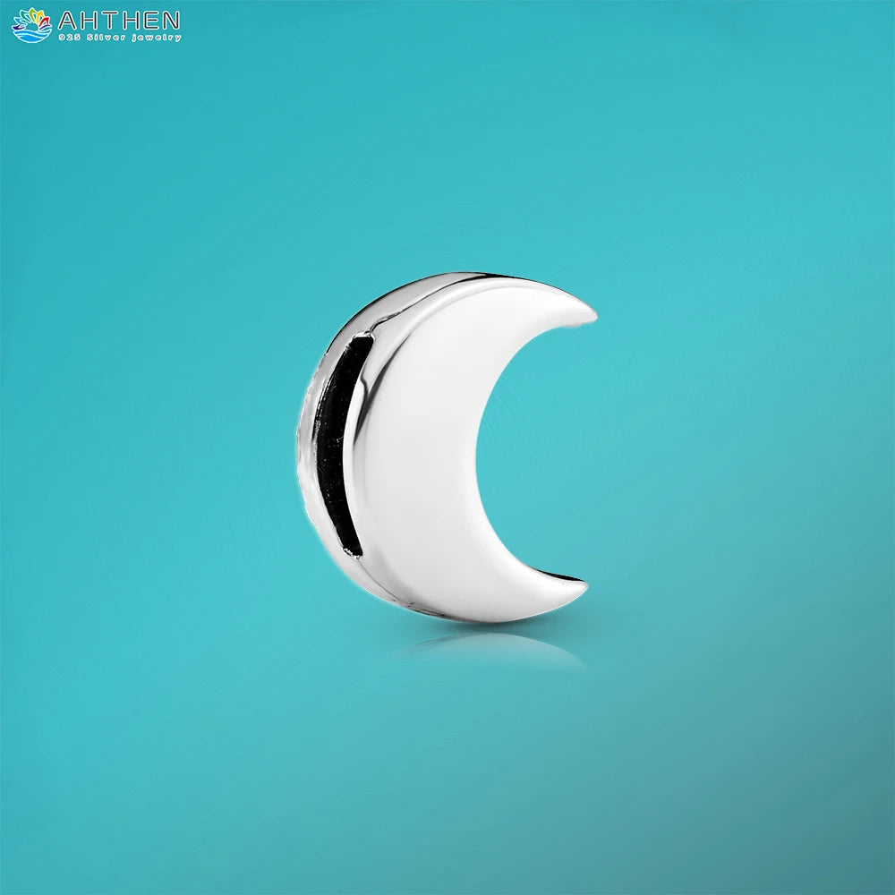 Ahthen 925 Sterling Silver Bead Silver Star Timeless Sparkle Heart Dangle Clip Charms fit Snake Chain Reflexions Bracelets