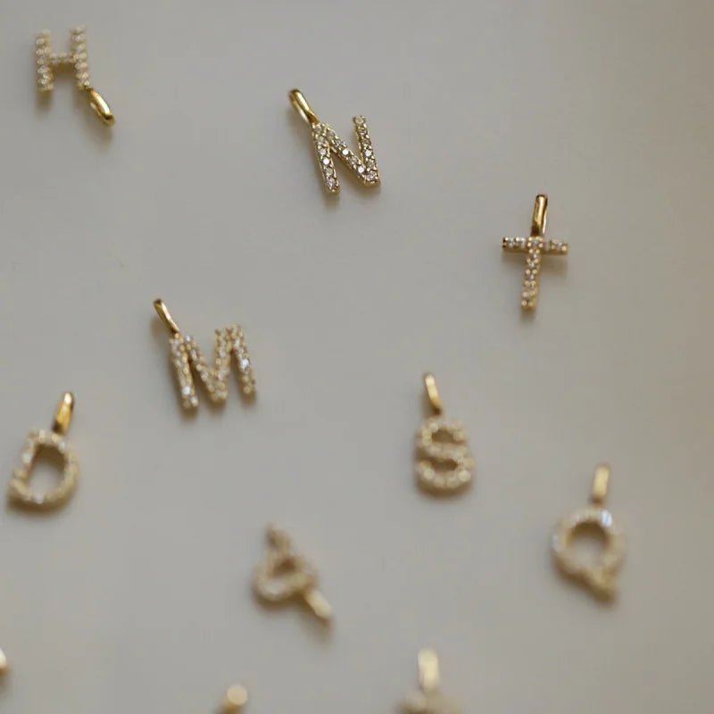 925 Sterling Silver Sparkling Zircon 26 Letter DIY Pendant Necklace For Women Fashionable Exquisite Accessory Jewelry