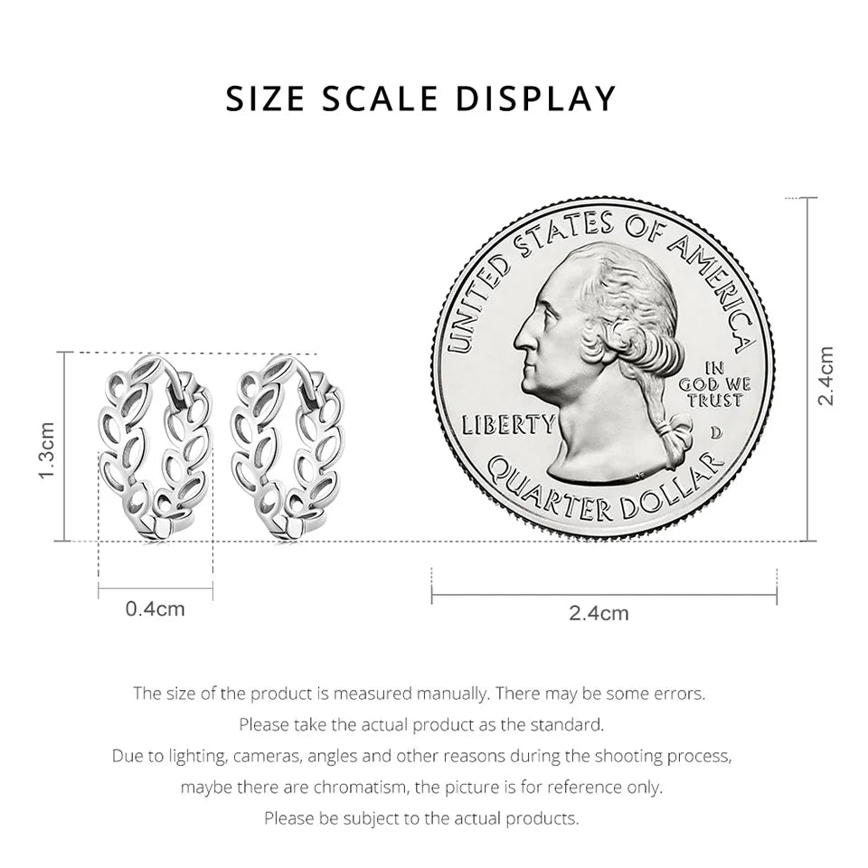 BISAER Boucles d'oreilles créoles simples en argent sterling 925 avec feuilles creuses pour femmes, bijoux fins originaux, cadeau de fête