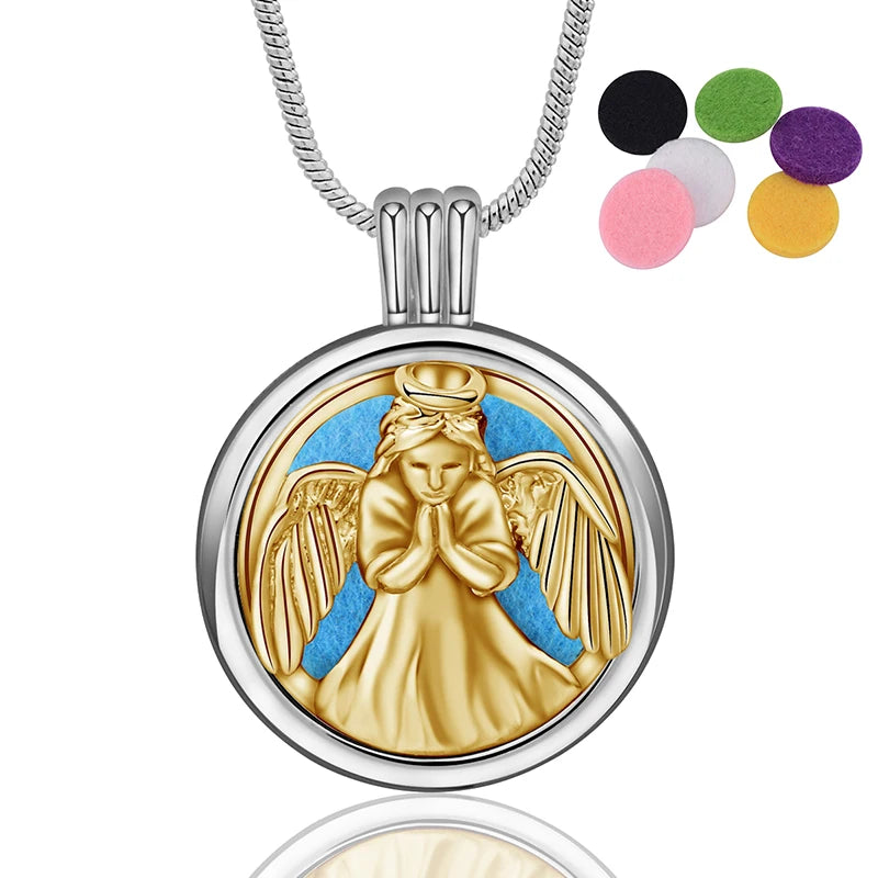 Eudora Copper Perfume Essential Oil Diffuser Necklace Aromatherapy Diffuser Locke Pendants Healing Jewelry Gift