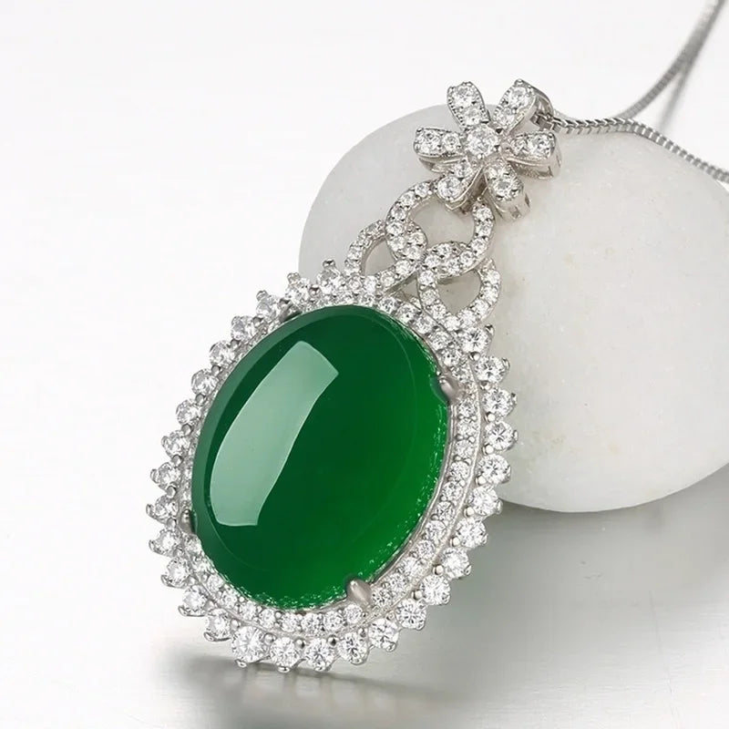 Real 925 Sterling Silver Diamond Necklace Pure Natural Diamond Pendant Christmas Jewelry S925