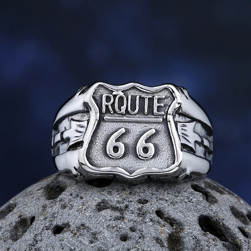 Fashion 2024 NEW 316L Stainless Steel 66 Routed Ring For Man Women Vintage Jewelry Patry  Gift