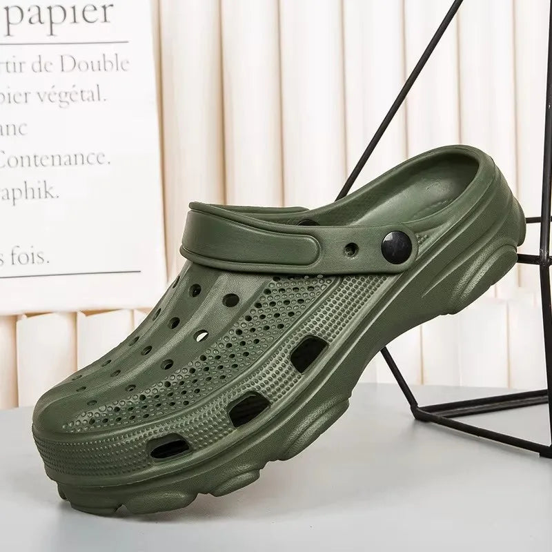 Gacimy Women Men Clogs Sandals Summer EVA Garden Shoes Summer Thick Quick-Drying Slippers Outdoor Antiskid Sole Beach Slippers