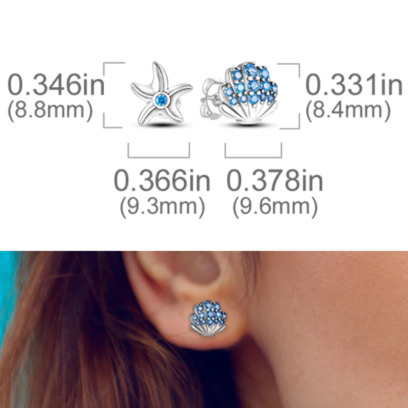 Earrings 925 Sterling Silver Stud Earrings Unicorn Star Zircon Stud Hoop Earrings For Women Girls Lovely Fashion Jewelry Gift