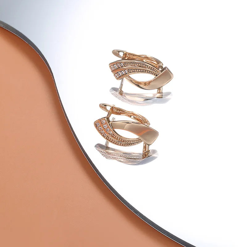 Original 14K Gold Jewelry Earring Women Fine Aros Mujer Oreja Earrings for Women Orecchini 14 K Yellow Gold Bizuteria Jewelry
