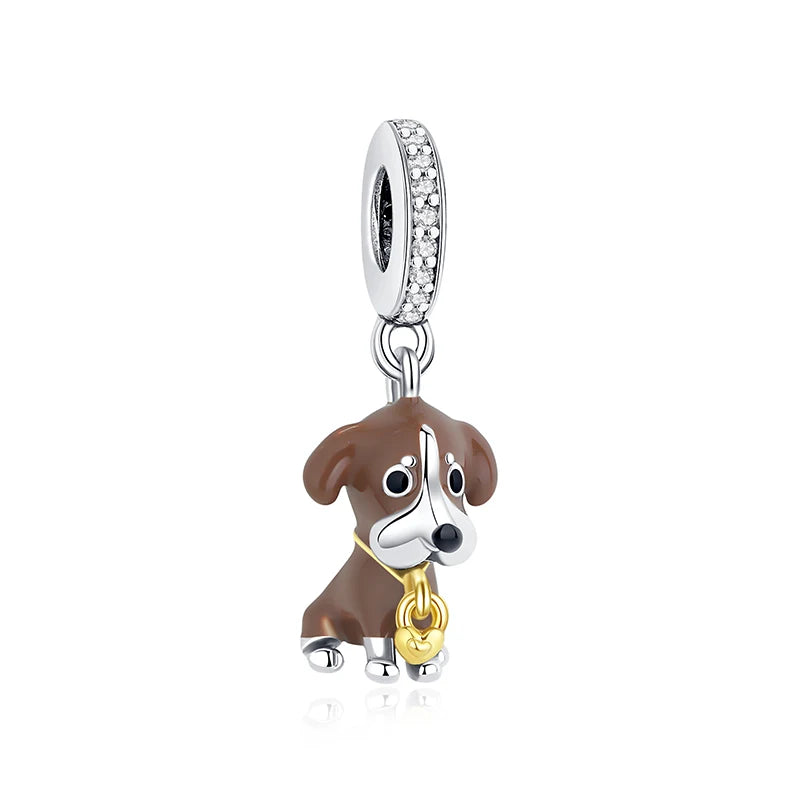 Original 925 Sterling Silver Charms Love Pets Dog Cat Paw Print Pendant Beads Fit Brand Bracelets Necklaces Women DIY Jewelry - Madeinsea©