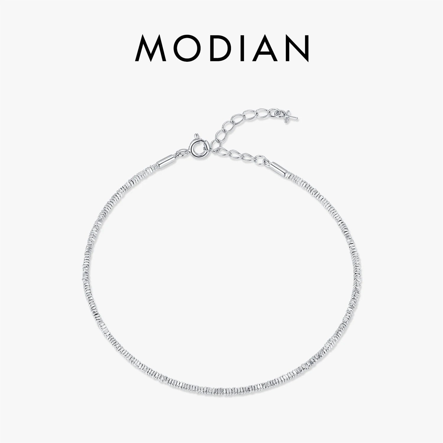MODIAN 925 Sterling Silver Fashion Exquisite Geometric Square Slim Stackable Bracelets For Women Fine Vacation Jewelry