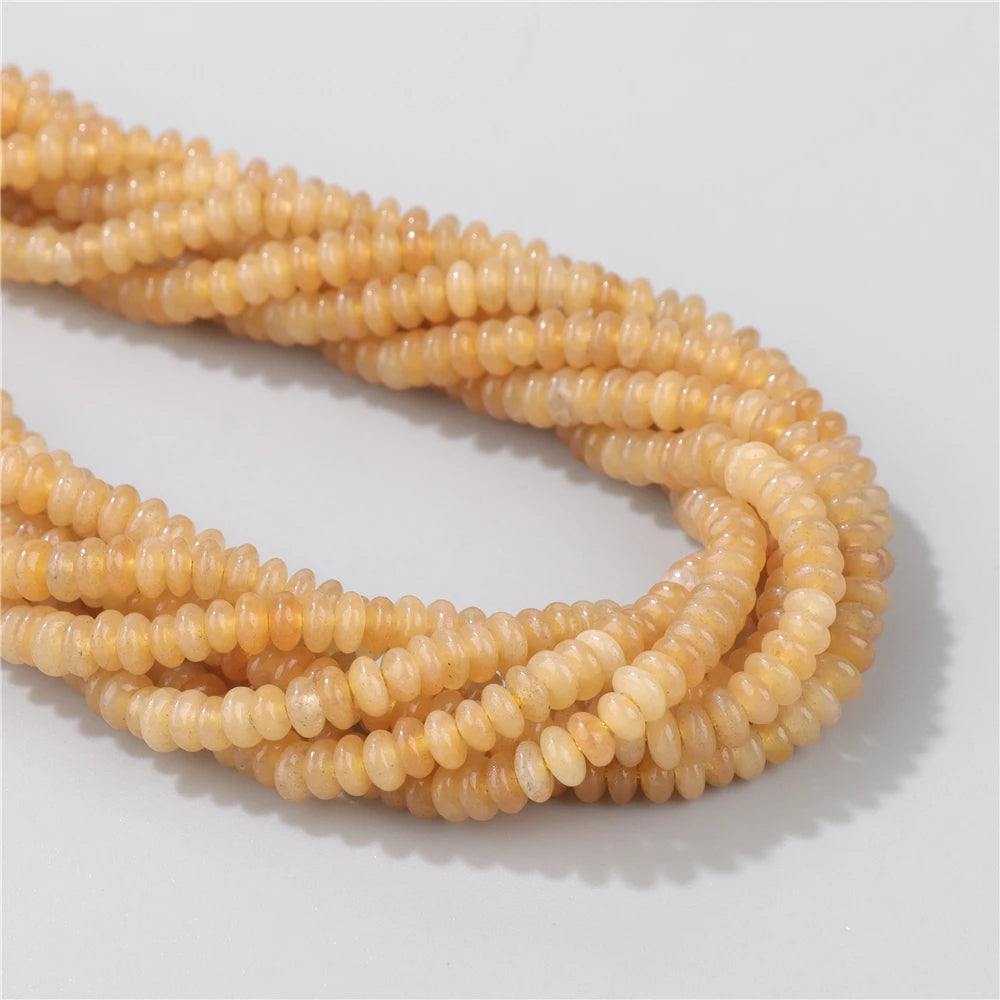 Natural Flat Round Stone Beads Abacus Shape Jaspers Quartzs Gems Beads For DIY Necklace Earrings Jewelry Making Accessori 2*4mm