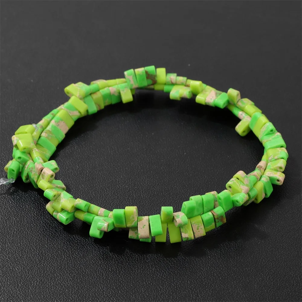 2x5mm Natural Two Hole Stone Bead Rectangle Tiger Eye Quartz Amazonite Loose Spacer Beads For Jewelry Making Bracelet Handmade