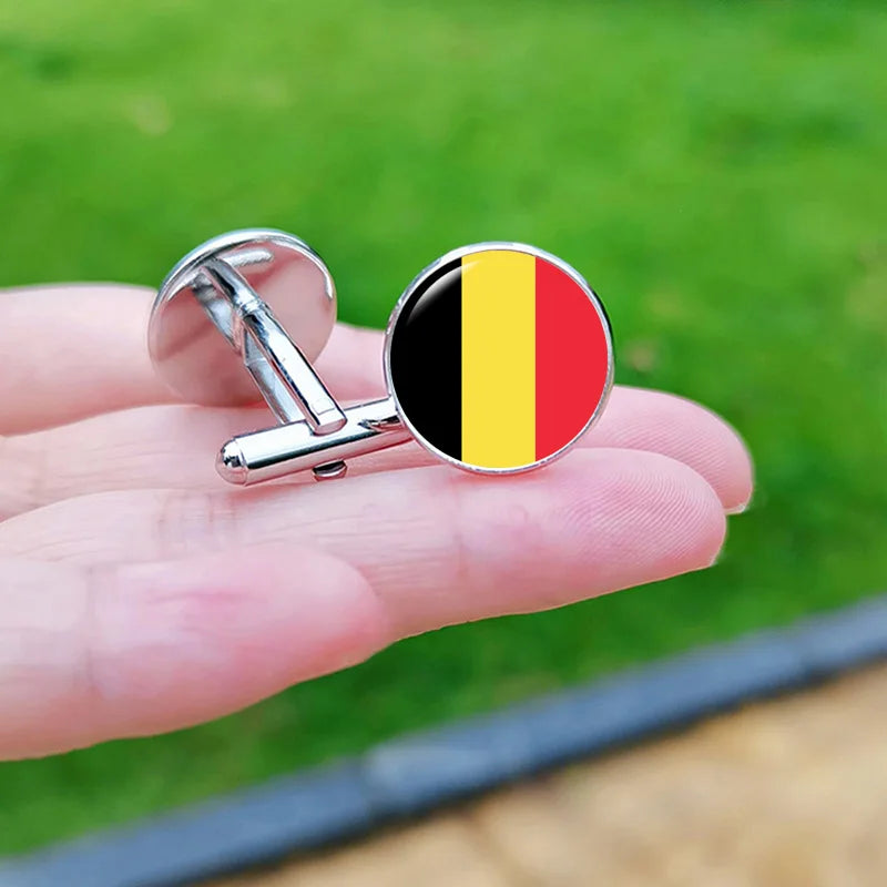 2024 France Flag Cufflinks Spain Chile Russia Netherlands Serbia USA Czech Republic Portugal Norway Switzerland Cuff Links Gift