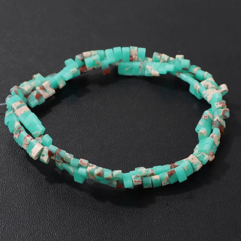 2x5mm Natural Two Hole Stone Bead Rectangle Tiger Eye Quartz Amazonite Loose Spacer Beads For Jewelry Making Bracelet Handmade