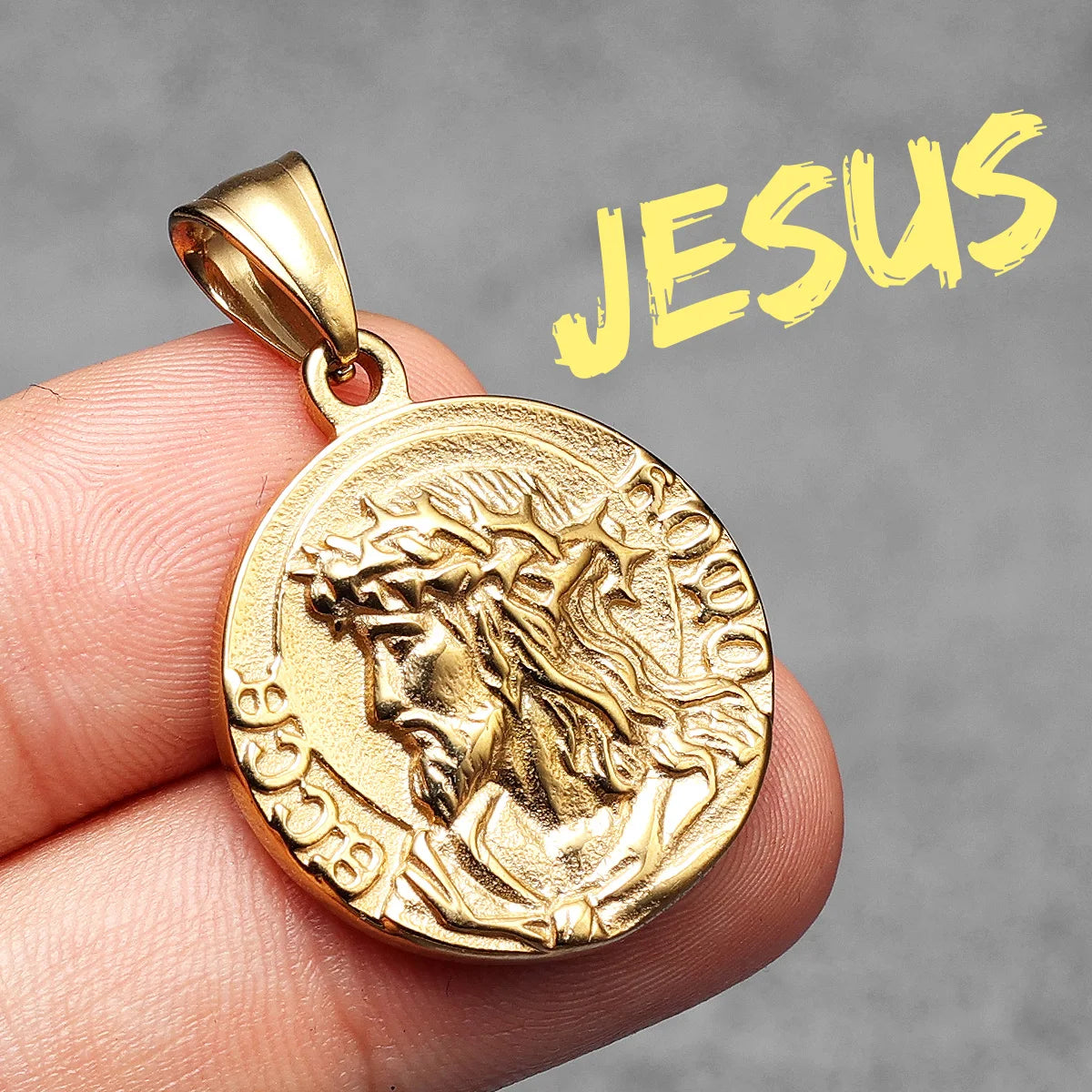 Pendentifs chrétiens Jésus Colliers en acier inoxydable 316L Hommes Puissant Amulette Chaîne Rock Punk Religion Bijoux Cadeau Dropshipping