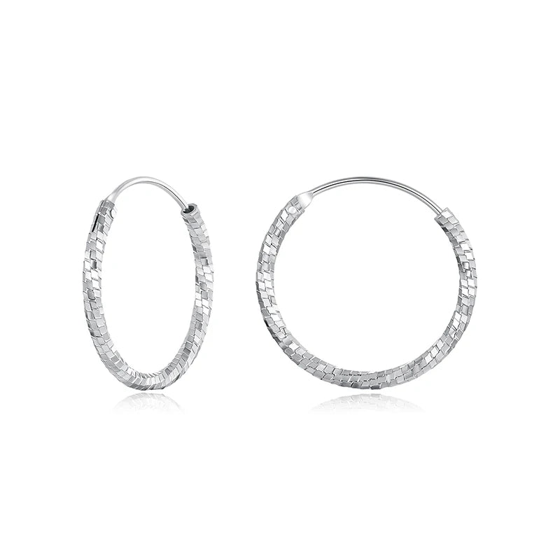 BAMOER 925 Sterling Silber Creolen für Damen, leichte, große Creolen, hypoallergen, trendige Eiswürfel-Creolen