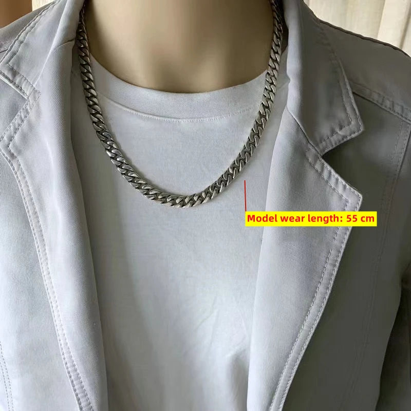 100% S925 Sterling Silver Necklace 7MM 8MM 10MM Punk 925 Silver Chains Original Certified Jewelry Gifts - Madeinsea©
