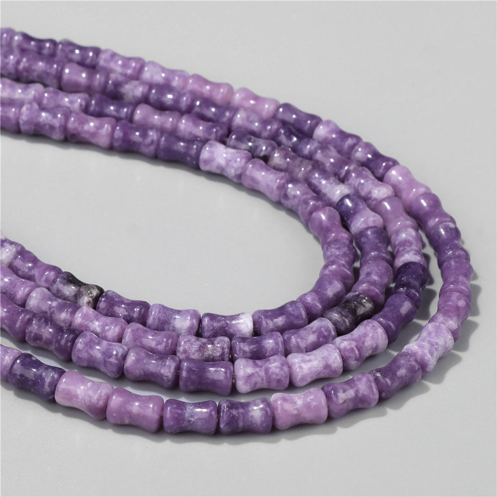 6X10mm Natural Stone Bead Bamboo Shape Aventurine Jaspers Sodalite Loose Spacer Beads For Jewelry Making Handmade DIY Accessorie