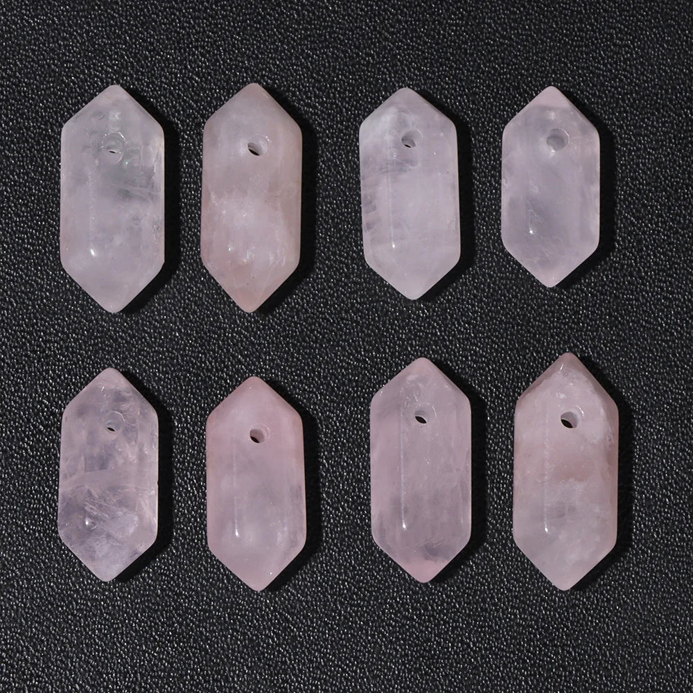 High Quality Hexagon Shaped Pendant Natural Amazonite Amethysts Energy Ore Stone Bead For Jewelry Making DIY Necklace Bracelet