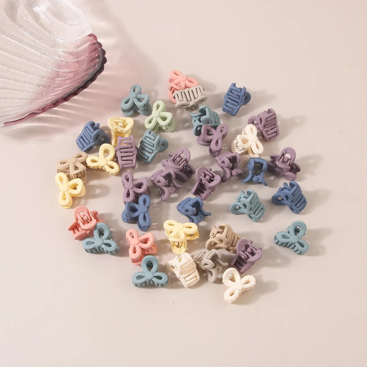 10Pcs Small Hair Claw Clip For Kids Korean Mini Candy Color Butterfly Flower Heart Geometric Girls Cartoon Hair Accessories