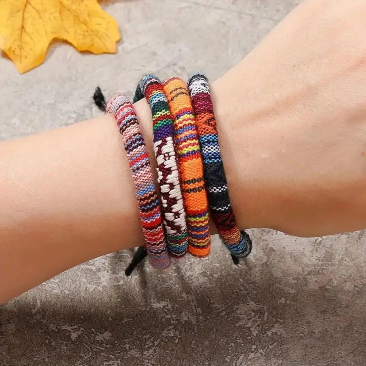 12pcs Hot Selling Cotton Bohemian Color Hand Rope Unisex Bracelet