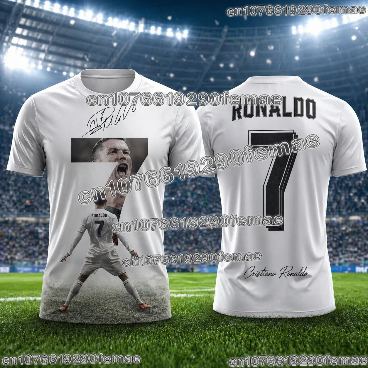 2026 Special Edition Ronaldo No.7 Soccer Jersey Fashion Oversize Football Shirt Breathable Kids Adult Training Uniform Fan Tee