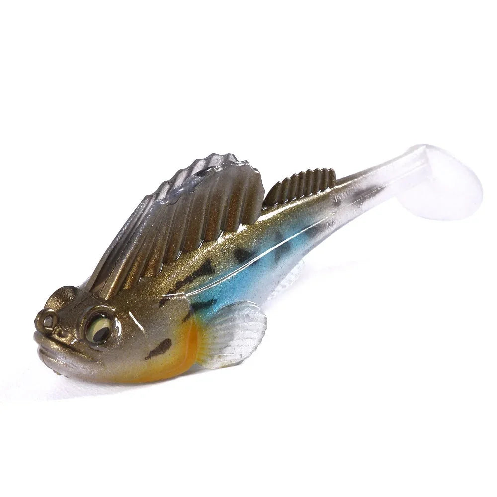 1 leurre de pêche en silicone Dark Sleeper Wobbler 7 g 14 g 20 g, leurre souple coulant, hameçon jig, swimbait pour la pêche au bar, au shad et à la perche.