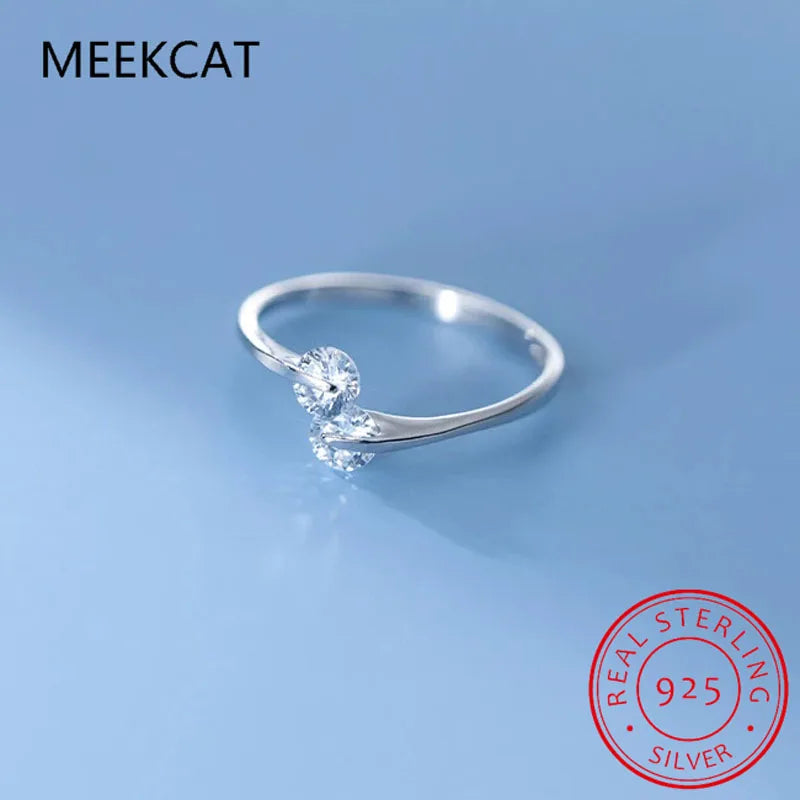 2024 New Real 925 Sterling Silver D Color Moissanite Finger Rings Trendy Adjustable Ring For Women Wedding Fine Jewelry
